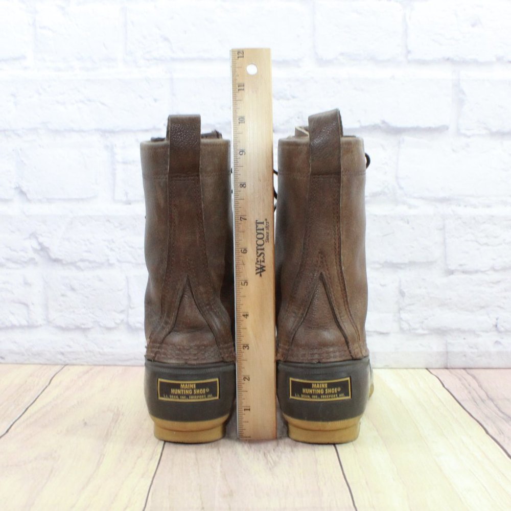 LL Bean Goretex Brown Leather Maine Hunting Shoe Duck Boots Size 6 M - Picture 8 of 10